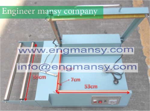 Manual slevee sealing machine, plastic wrapping bag sealer, shrinking film sealing machine, PVC wrap sealer, L-type side sealer model 106 engineer mansy global brand