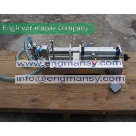 fully pneumatic filler liquid or paste filling machine, pneumatic, semi auto filler, single head liquid filler model 403 engineer mansy international mark