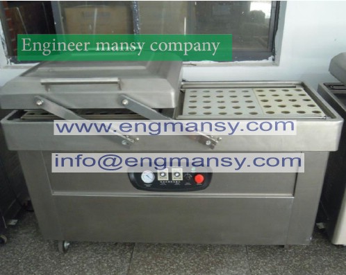 stainless steel double chamber vacuum packaging machine Hot dog Beef and chicken vacuum packaging machine Model 603 engineer mansy international mark