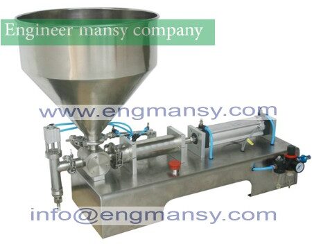 10-200ML Pneumatic pasty food filling machine sticky pasty filler stainless SS304,hot sauce bottling equipment,beverage packer model 404 engineer mansy international mark