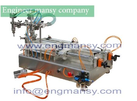 300-2500ml Double Head Liquid Softdrink Pneumatic Filling Machine Model 403 engineer mansy international mark