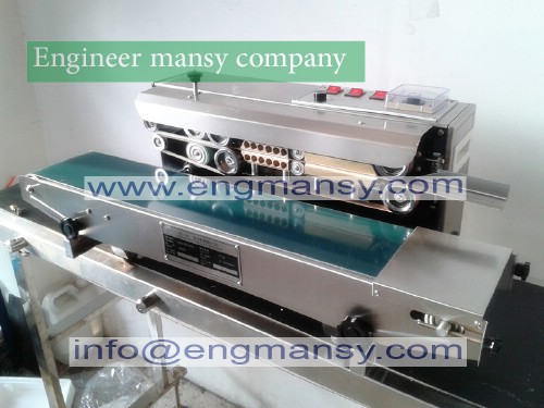 Automatic film impulse sealer, Heat plastic bag film Sealer, continuous sealing machine, high quality, auto sealer Model 301 engineer mansy global mark