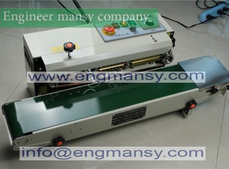 Continuous film sealing machine plastic bag package machine band sealer horizontal heating sealing machine Model 301 engineer mansy international brand