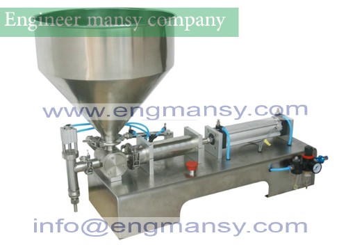 Paste filling machine Single nozzle large hopper Rotary Valve range 100-1000ml quantitative filling and packaging equipment model 404 engineer mansy brand
