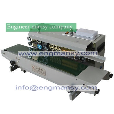 Plastic Bag Soild Ink Continuous Band Sealer, Automatic film sealing machine Sealing Machine to Russia free tax model 301 Engineer mansy brand