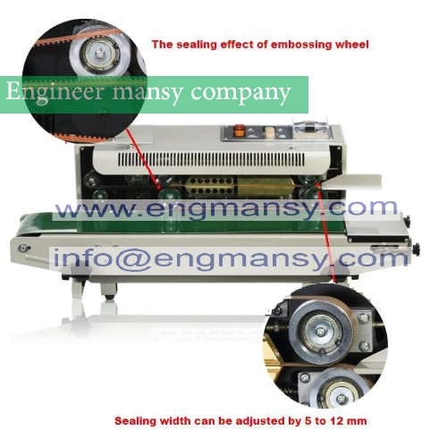 Plastic Bag Soild Ink Continuous Band Sealer Sealing Machine model 301 engineer mansy global mark