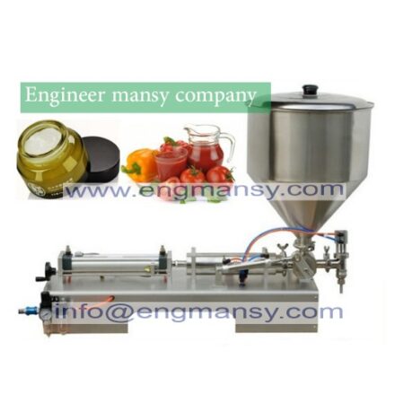 Single nozzle Paste filling machine large hopper Rotary Valve range 10-300ml quantitative bottle filling and packaging equipment Model 404 engineer mansy global mark