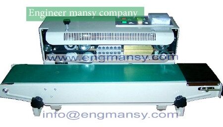 Solid-ink coding band sealing machine, continuous plastic bag sealer with expiry date printing machine model 301 engineer mansy global mark