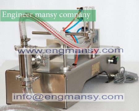 liquid filling machine, semi-automatic pneumatic filler,water shampoo juice oil glycerinum lubricant piston filler model 403 engineer mansy brand
